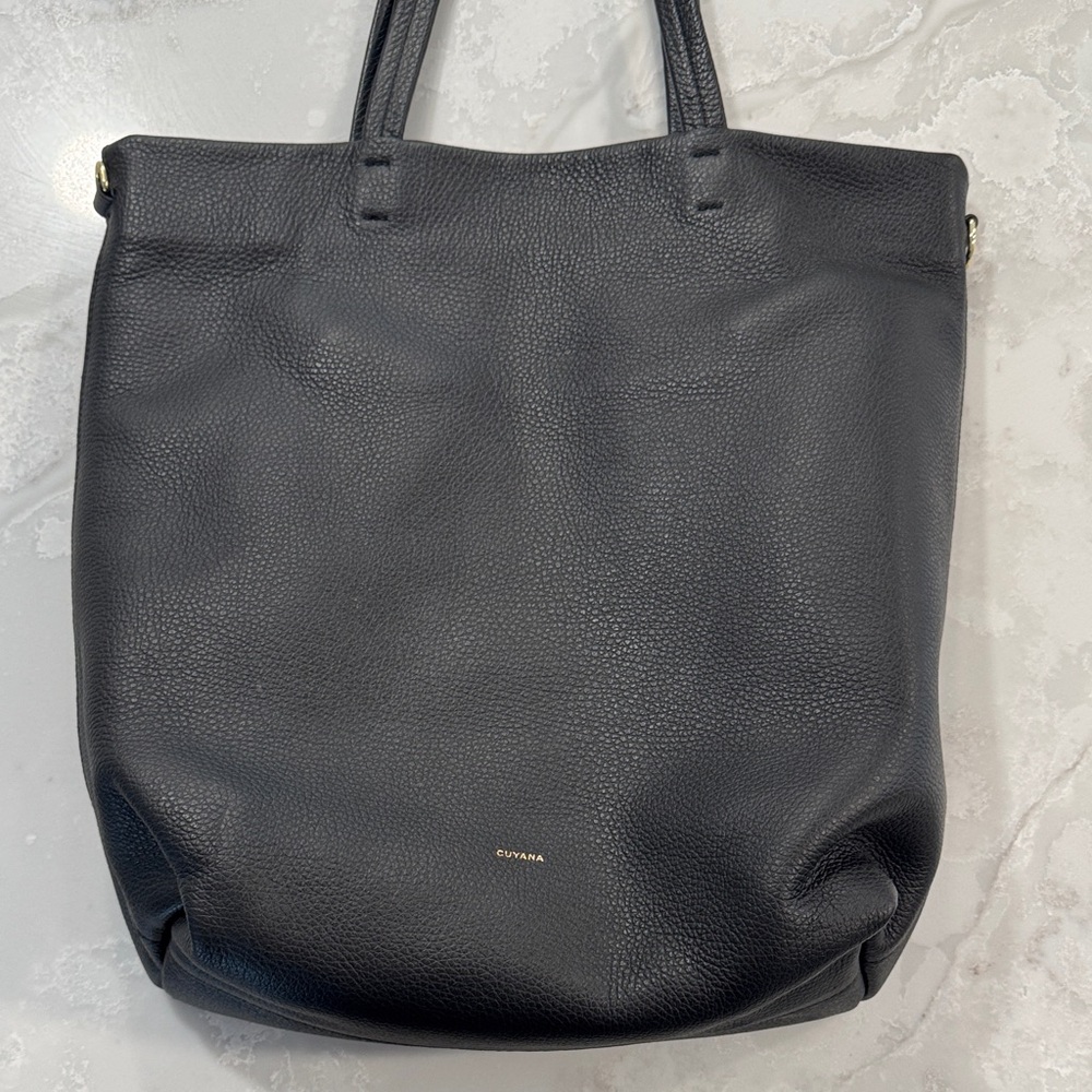 Cuyana Dark Leather Tote
